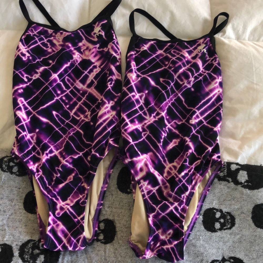 TWO TYR Swim team one piece bathing suits